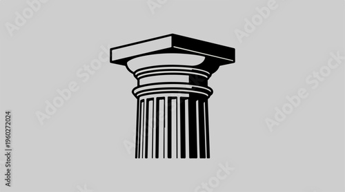Black and white column capital.