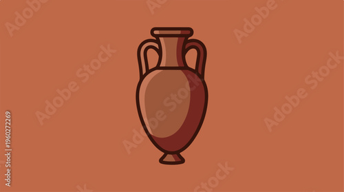 Brown Ancient Greek Clay Vase.