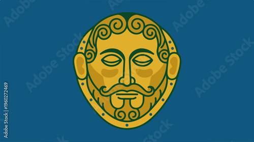 Celtic Gold Face Emblem Design.
