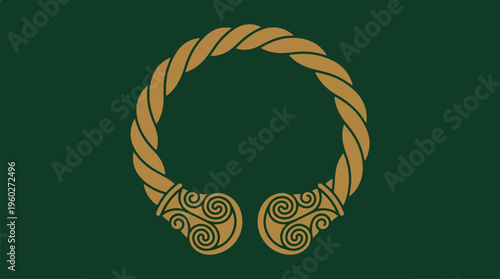 Celtic gold rope necklace jewelry.
