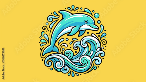 Dolphin jumping out of water.