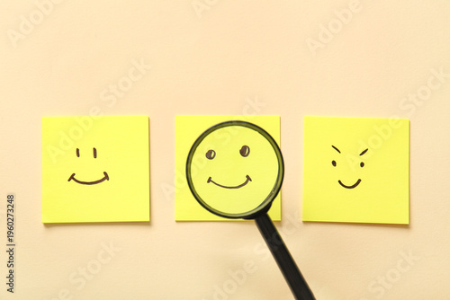 Sticky papers with drawn ha...