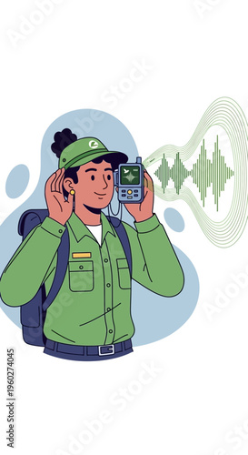 Field Researcher Captures Nature's Soundscape With Advanced Audio Equipment