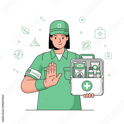 First Aid Kit And Medical Professional Ready For Emergencies