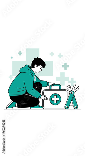 First Aid Kit Preparedness And Emergency Medical Supplies For Health Safety