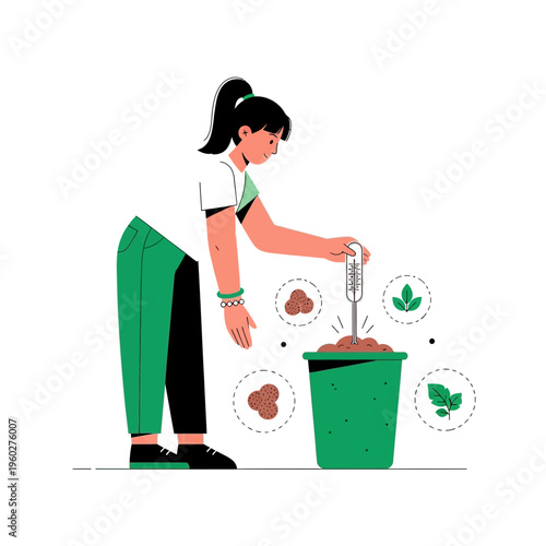 Gardening Enthusiast Composting Organic Waste For Sustainable Growth