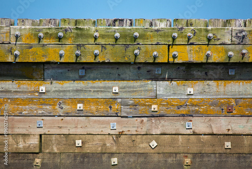 Closeup of old, weathered, textured dock
