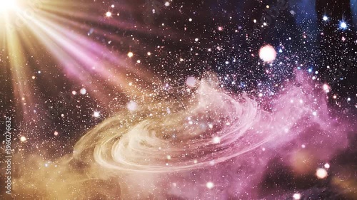 Magical Fantasy Dust with Ethereal Light Rays and Sparkling Fairy Particles