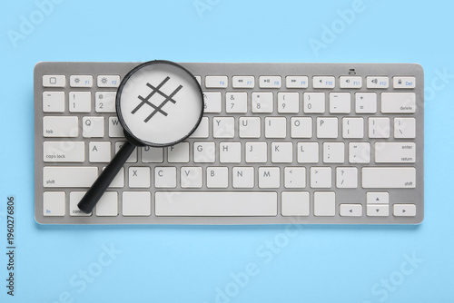 Magnifying glass with hasht...