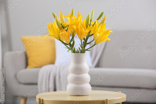 Vase with beautiful lily fl...