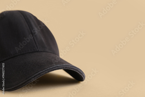Blank black cap on color ba...