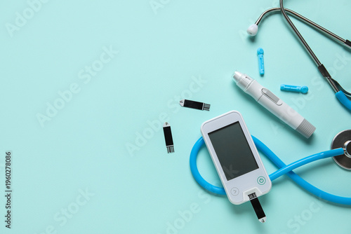 Glucometer, lancet pen, ste...
