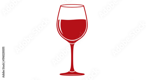 Red wine glass minimalist icon on white background
