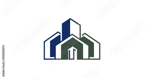 Modern abstract real estate building icon graphic design
