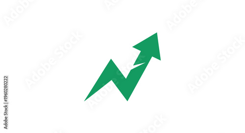 Green upward arrow indicating growth and progress icon