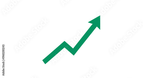 Green arrow graph showing upward trend on white background