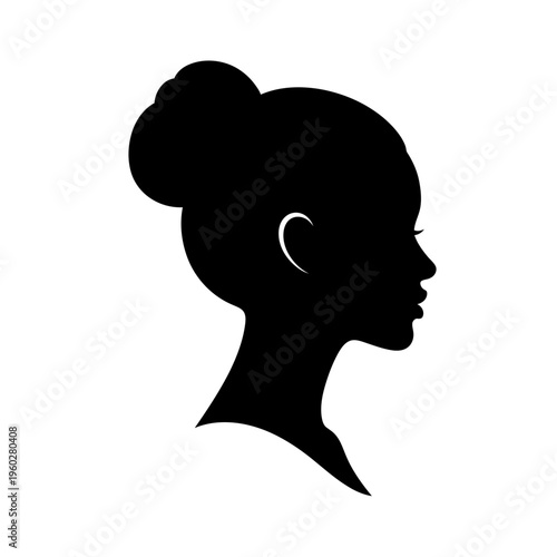 Black silhouette of a woman's head in profile