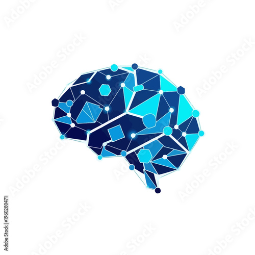 Abstract human brain with neural network connections illustration