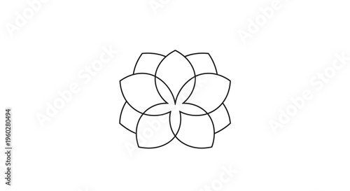 Abstract geometric flower outline logo on white background