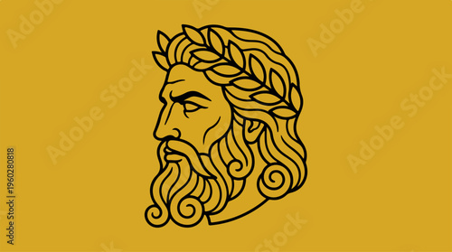 Greek God Head Laurel Wreath.