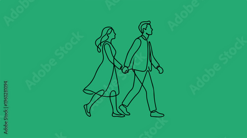 Man and woman walking together.