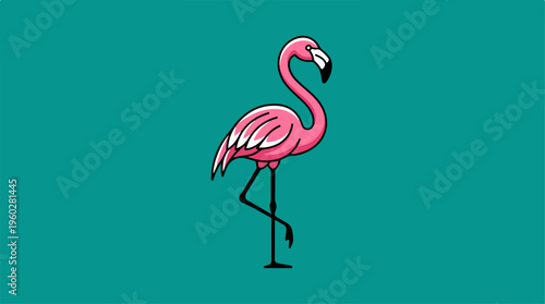 Pink Flamingo Standing Alone Profile.
