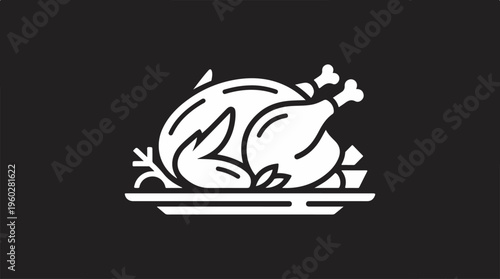 Roasted Turkey on Plate.