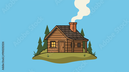 Small house on isolated island.