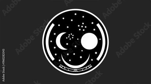 Smiling Moon and Stars Emblem.