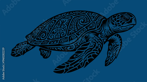 Turtle Sea Animal Illustration.
