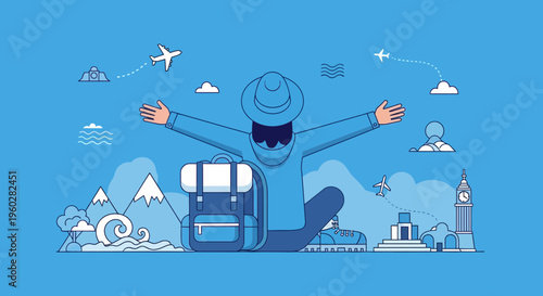 Global Wanderlust Traveler Embracing Adventure and Exploration