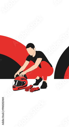 Go Karting Racer Preparing For The Track Action