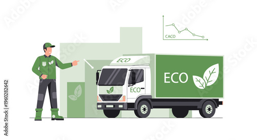 Green Logistics Solutions For A Sustainable Future Truck Delivery Concept