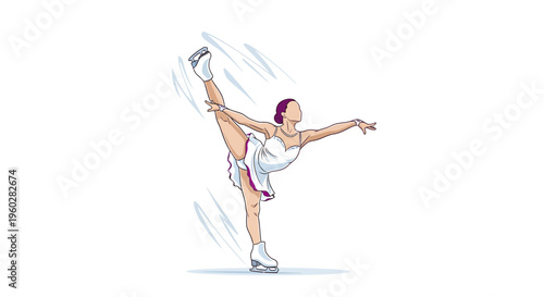 Graceful Ice Skater Executing A Dramatic Split Pose