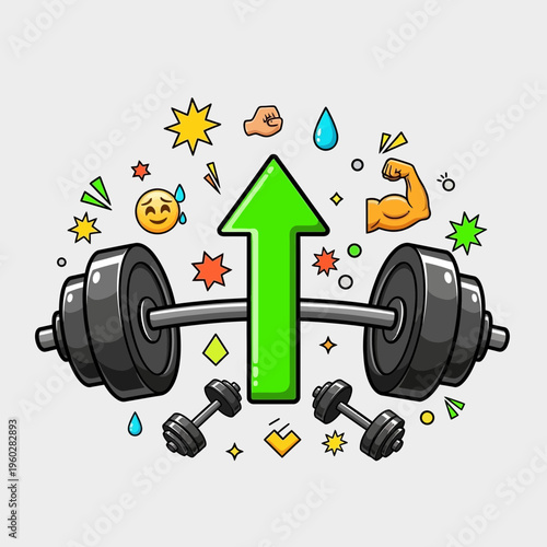 Gym Progress Strength Training Motivation And Fitness Success Graphic