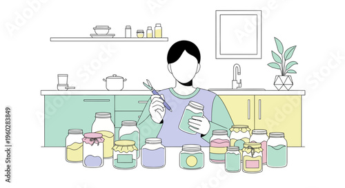 Home Canning Preservation And Storage In Kitchen