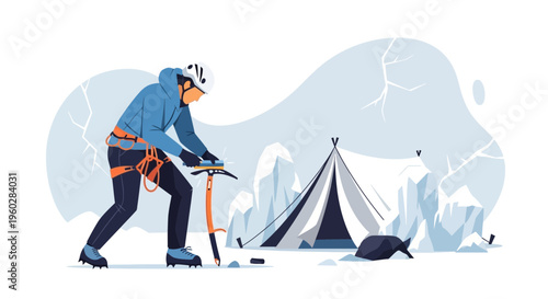 Ice Climbing Expedition Preparation In Frigid Expedition Environment