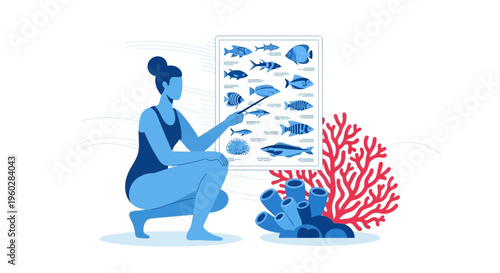 Illustrating Marine Life Diverse Fish Species Poster Education And Aquatic Science