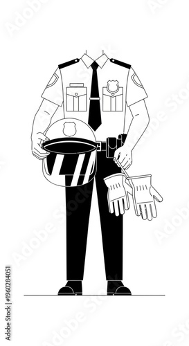 Iconic Officer Uniform Ready For Duty Law Enforcement Symbolism And Service