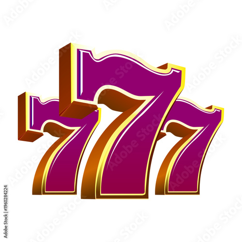 Slot machine wins the jackpot. 777 slot logo concept. Casino. Vector illustration