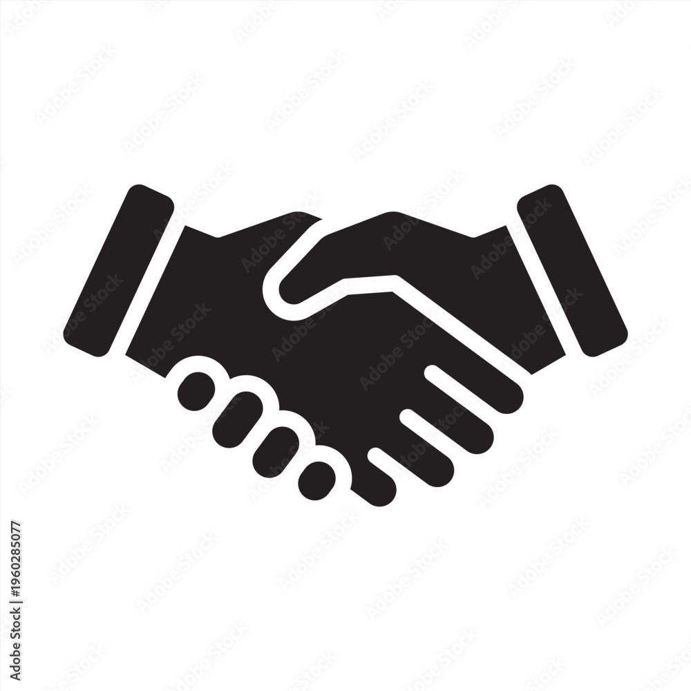 Fototapeta premium Collaboration icon. Handshake icon. Icon symbol for collaboration, partnership, teamwork, cooperation, alliance, agreement, unity, support, connection, deal. Vector illustration