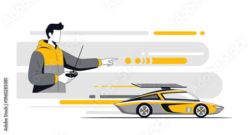 Innovative Solar Powered Vehicle Operated Remotely With Futuristic Tech Interface