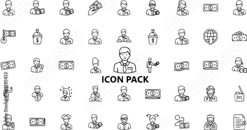 Vector Icon Pack: Business, Finance, People, Money  Global Concepts Line Art