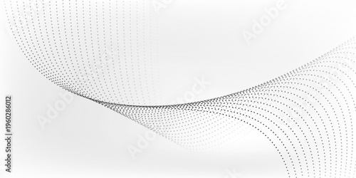 Nice Flowing dots particles nice wave pattern halftone black gradient curve shape isolated energy old