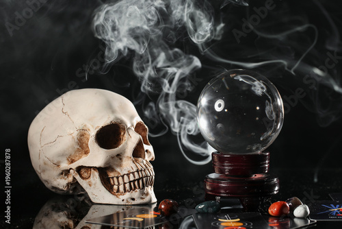 Magical crystal ball with t...