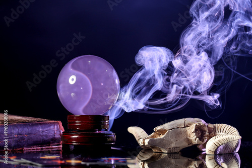 Magical crystal ball with t...