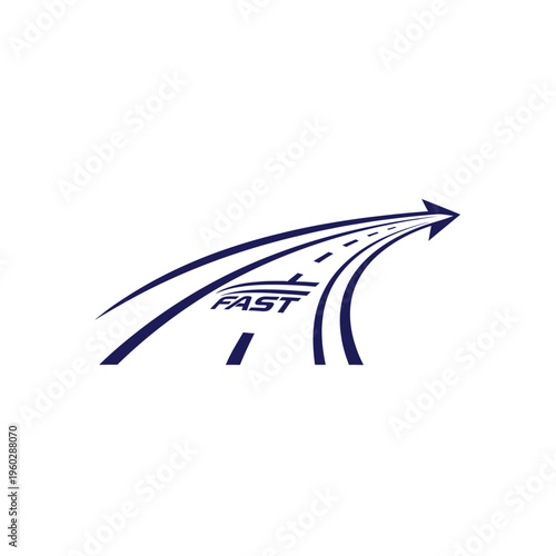 Fast road sign with arrow.
