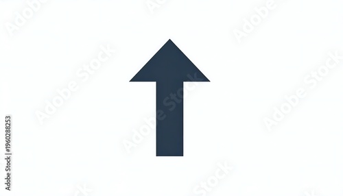 Upward Direction - A Simple Arrow Pointing Upwards on White.