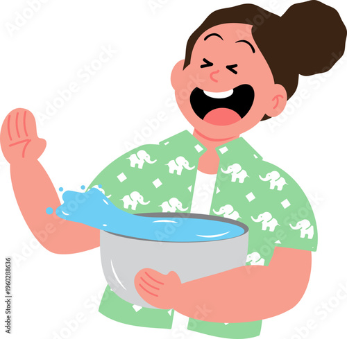 People enjoy with Songkran Day.