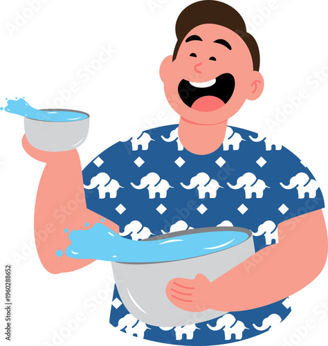 People enjoy with Songkran Day.